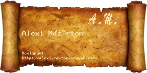 Alexi Márton névjegykártya